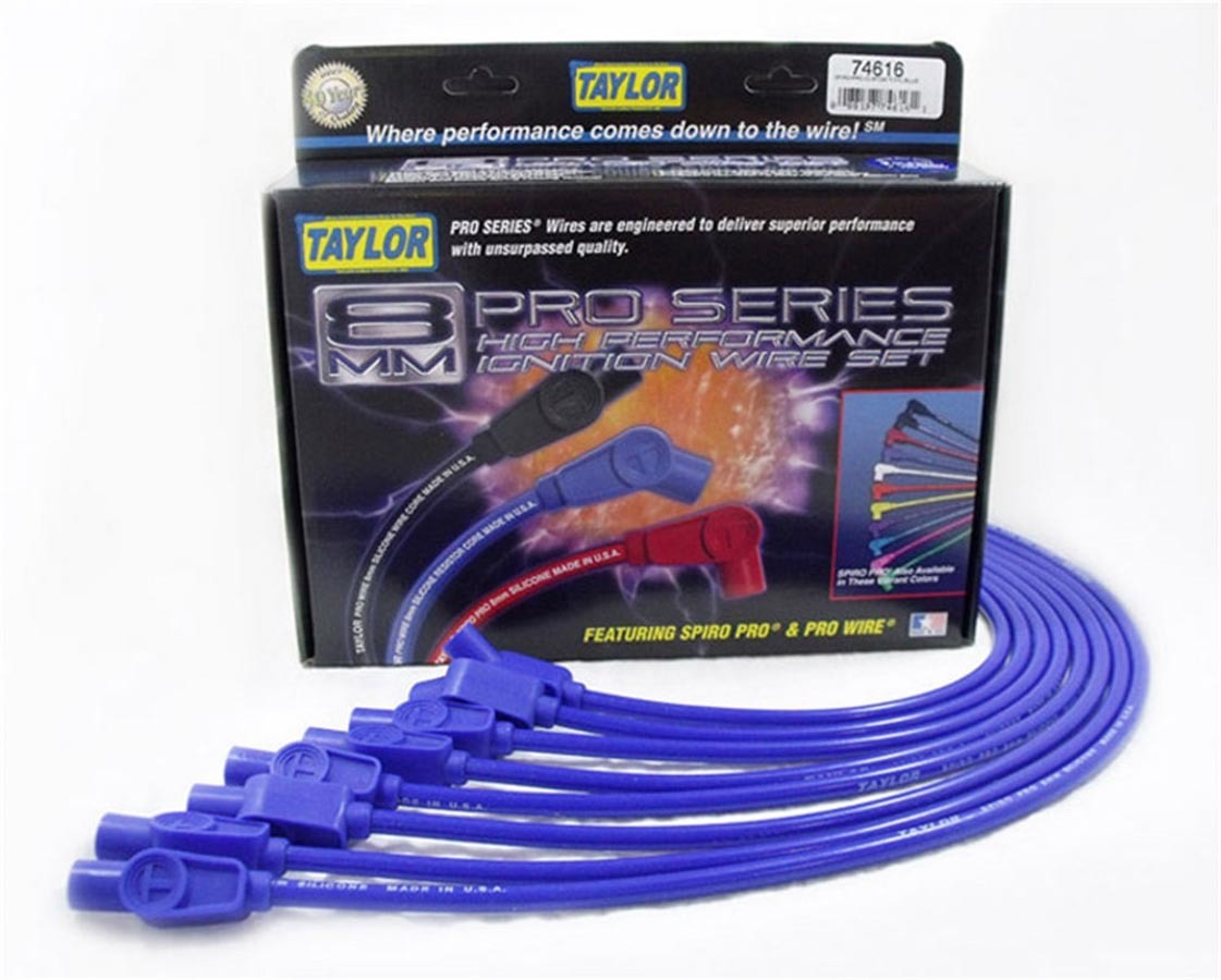 Taylor Cable 74616 Spark Plug Wire Set 8mm Spiro-Pro Blue Taylor Cable 74616