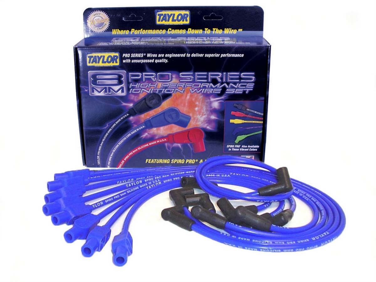 Taylor Cable 74676 Blue Spiro-Pro 8 Cylindr Plug Wire Set Taylor Cable 74676