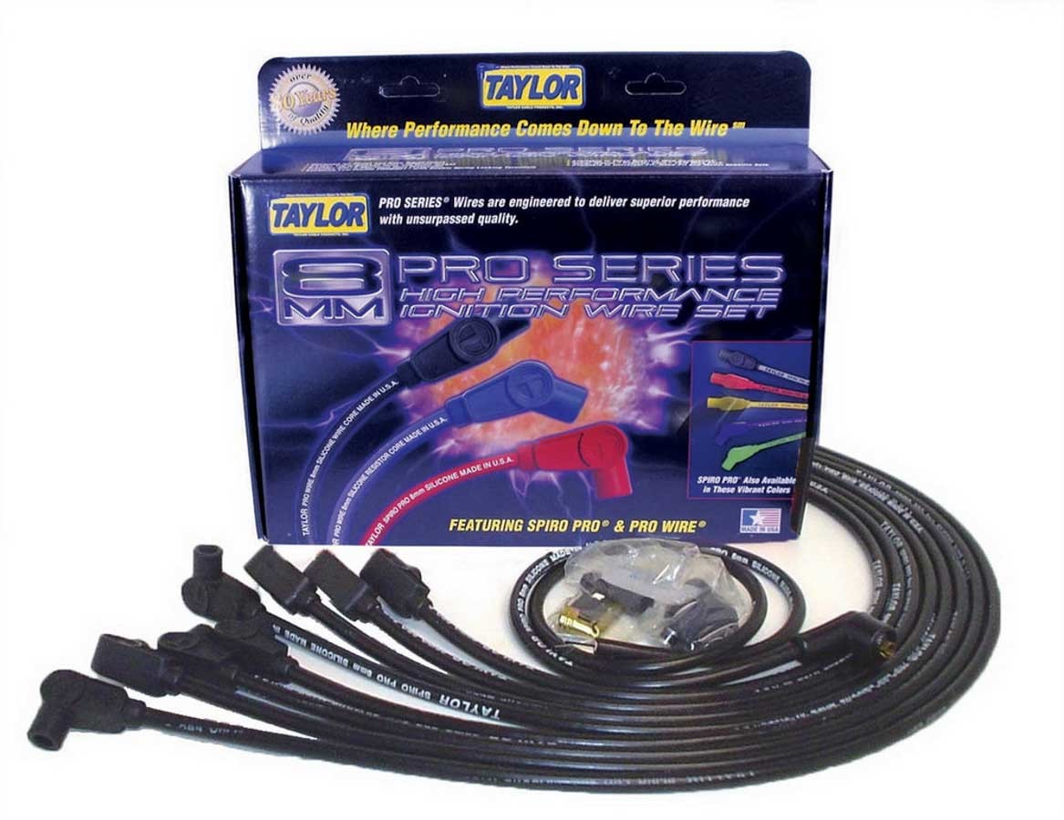 Taylor Cable 76028 SBC 8MM Pro Race Wires- Black Taylor Cable 76028
