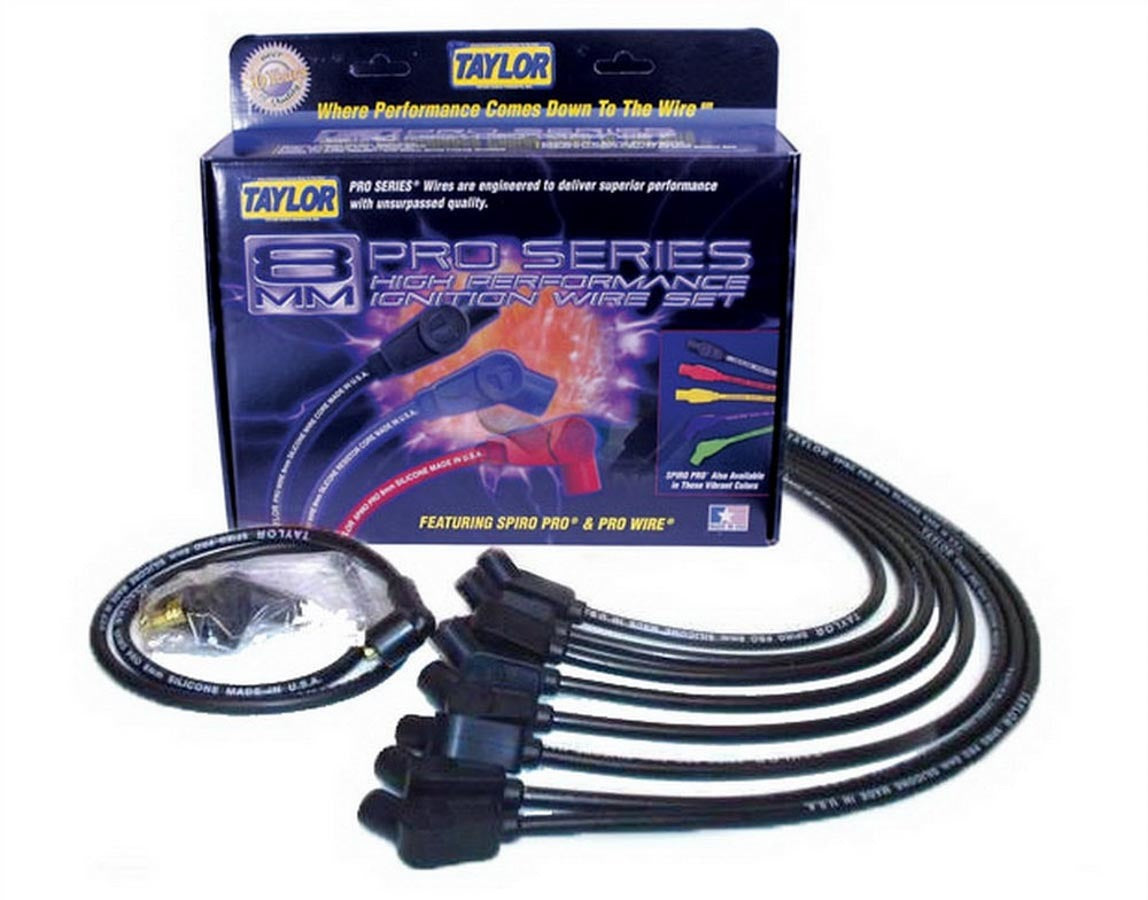 Taylor Cable 76032 BBC 8mm Spiro-Pro Race Plug Wire Set Black Taylor Cable 76032
