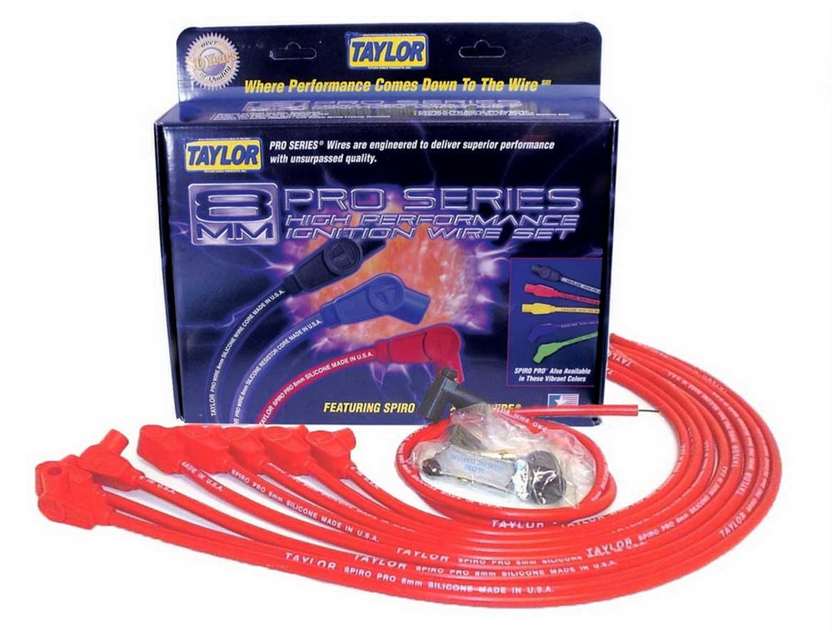 Taylor Cable 76229 SBC 8MM Pro Race Wires- Red Taylor Cable 76229