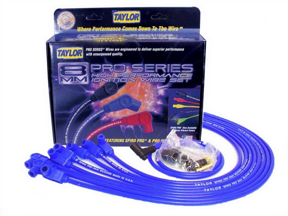 Taylor Cable 76630 Race-Fit Spiro-Pro Plug Wire Blue SBC HEI Taylor Cable 76630