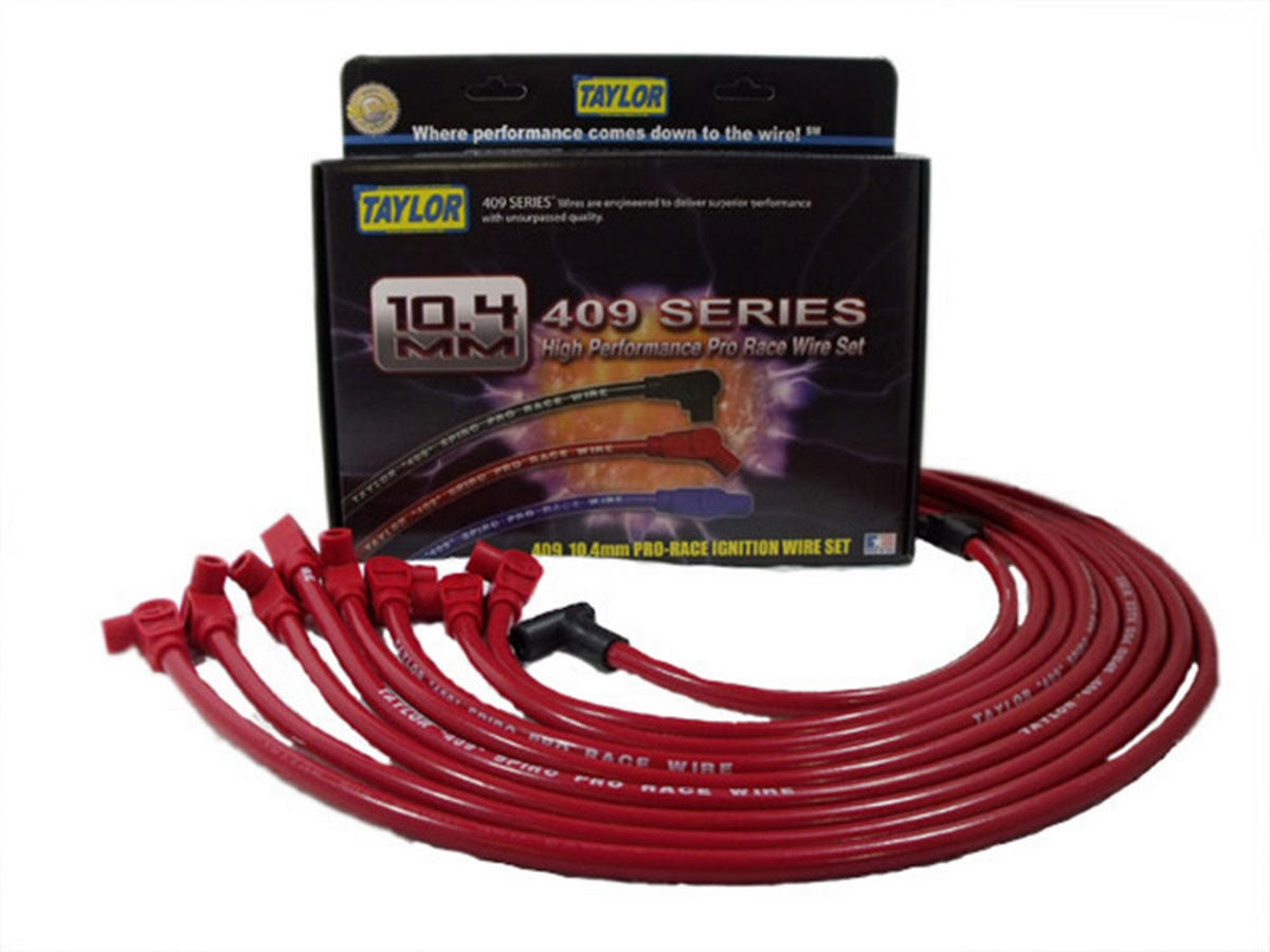 Taylor Cable 79230 Race-Fit 409 Plug Wire Red SBC HEI Under Header Taylor Cable 79230