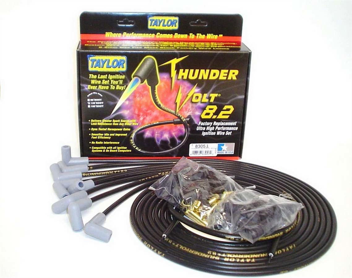 Taylor Cable 83051 Univ Thundervolt Plug Wire Set 90 deg Black Taylor Cable 83051