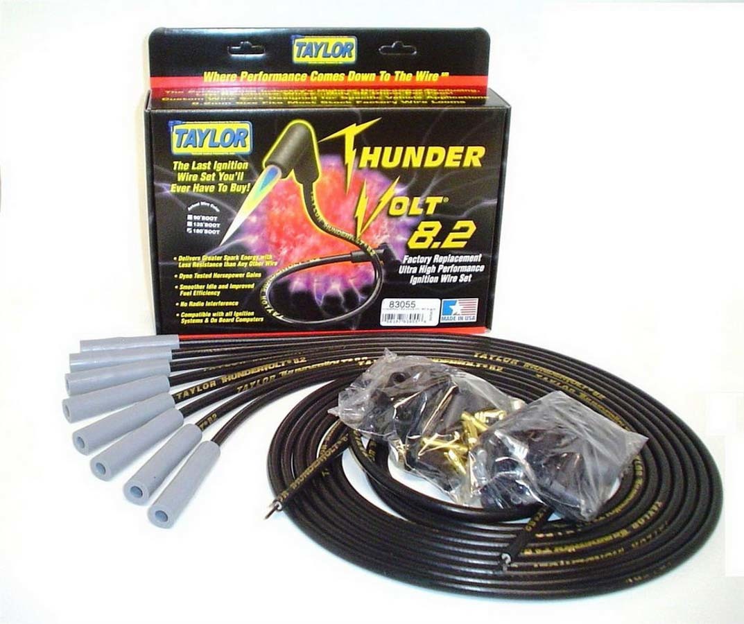 Taylor Cable 83055 Univ Thundervolt Plug Wire Set 180 deg Black Taylor Cable 83055