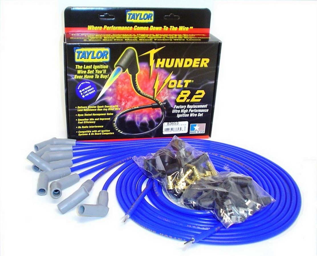 Taylor Cable 83653 Univ Thundervolt Plug Wire Set 135 deg Blue Taylor Cable 83653