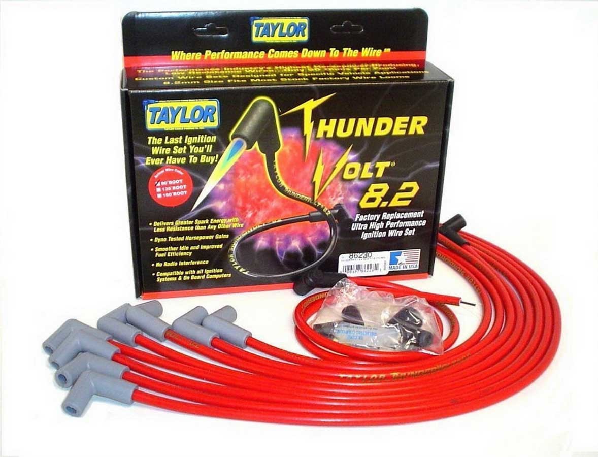 Taylor Cable 86230 8.2 Thunder-Volt Spark Plug Wire Set Red Taylor Cable 86230