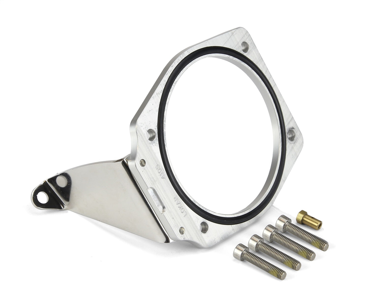 Lokar TCB-40HS092 Throttle Body Bracket; Fits w/Holley Sniper; 92 mm Intake; Clear Ring; Lokar TCB-40HS092
