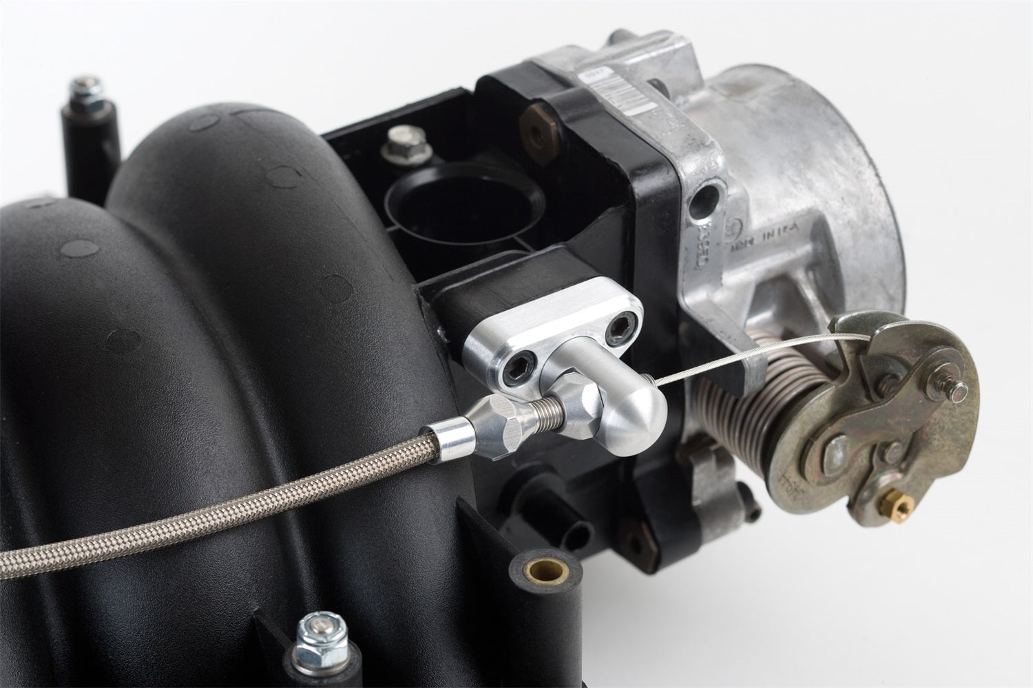 Lokar TCB-40LS1 Throttle Cable Bracket; Single Stud; 3 in. Linkage Cam; Brushed Finish; Lokar TCB-40LS1