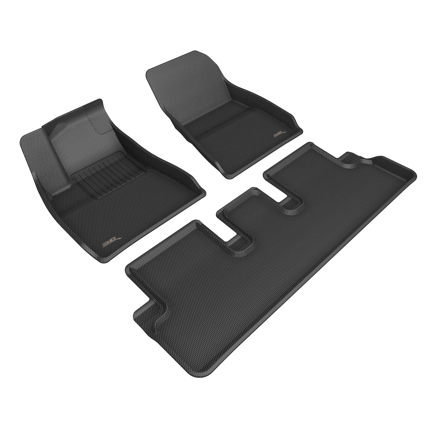 3D MAXpider L1TL06901509 KAGU Floor Mat; Black; 3 pc.; 2 pc. Front Row; 1 pc. 2nd Row; 3D MAXpider L1TL06901509