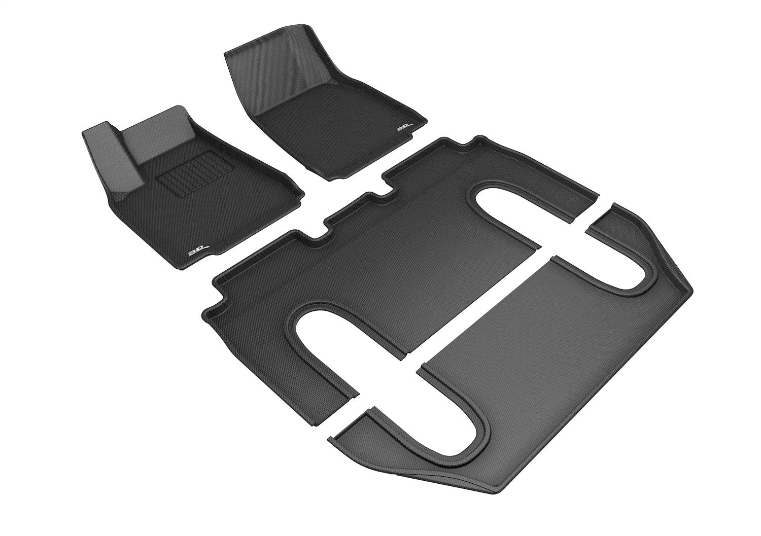 3D MAXpider L1TL00301509 KAGU Floor Mat; Black; 4 pc.; 2 pc. Front Row; 1 pc. 2nd Row; 1 pc. 3rd Row; 3D MAXpider L1TL00301509