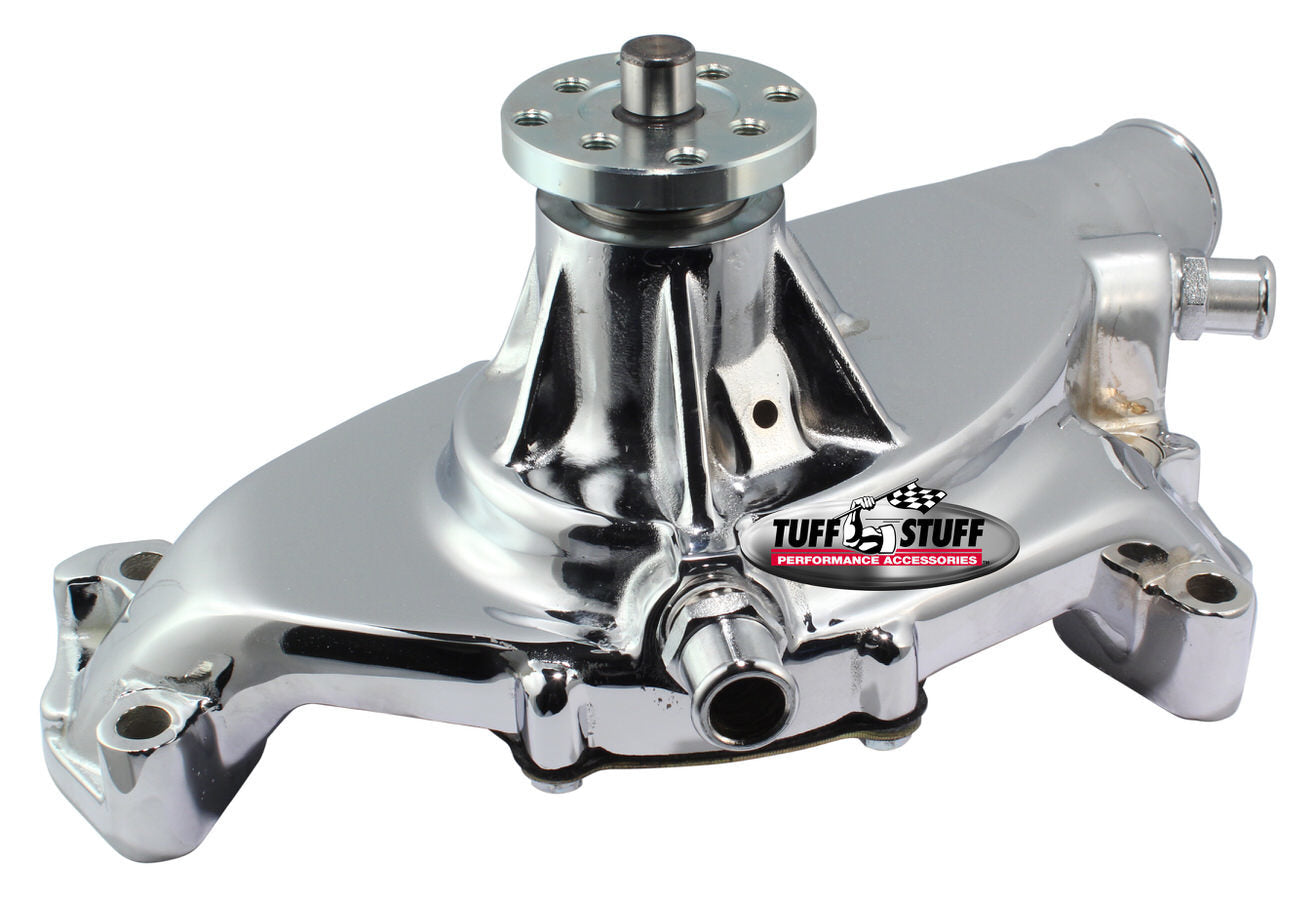 Tuff Stuff Performance Accessories 1496NA BBC Short Water Pump Aluminum Smooth Chrome Tuff Stuff Performance Accessories 1496NA