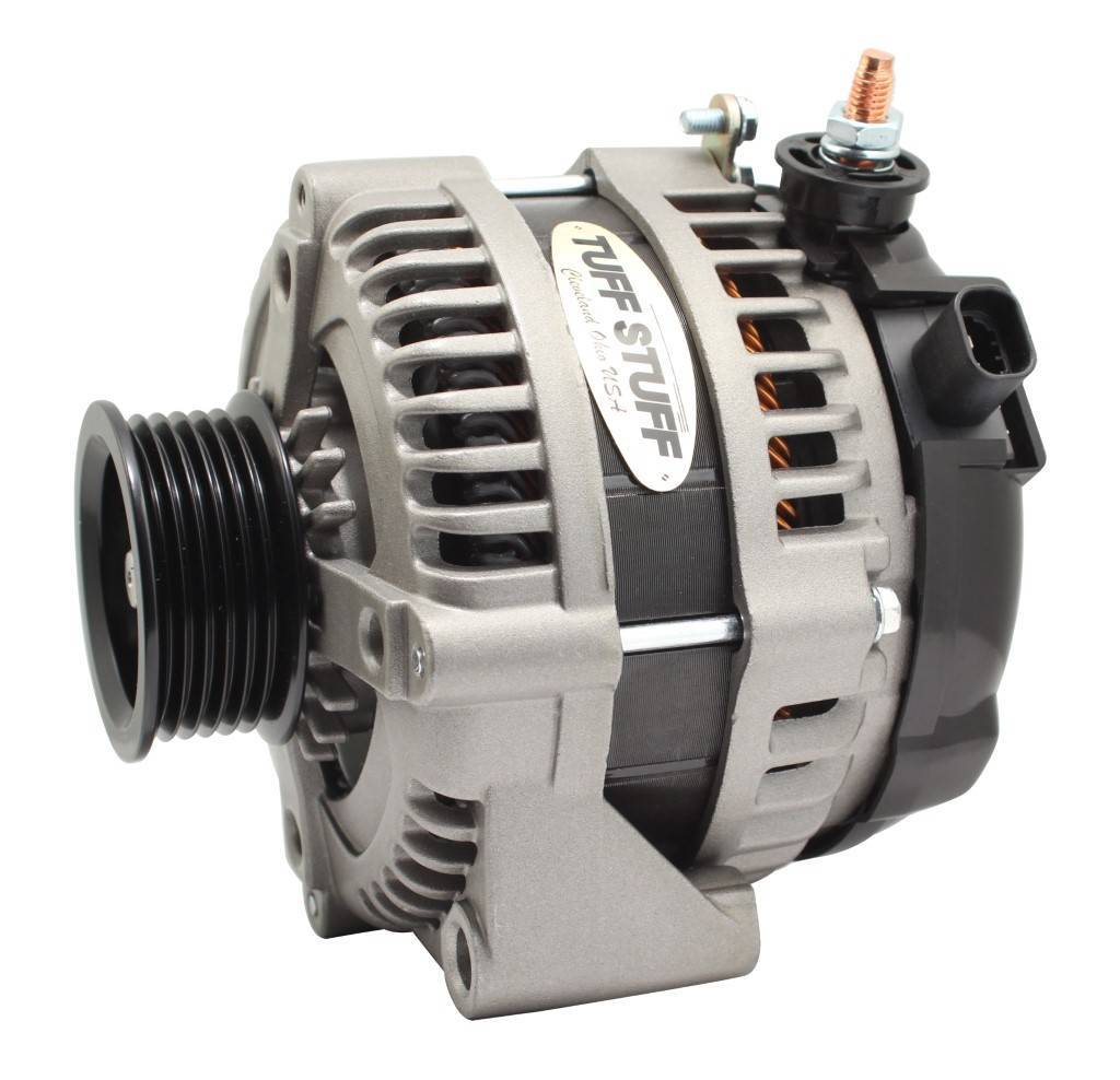 Tuff Stuff Performance Accessories 8320FC6G1W 225 MAX AMP Alternator 6-Groove 1-Wire  Cast Tuff Stuff Performance Accessories 8320FC6G1W
