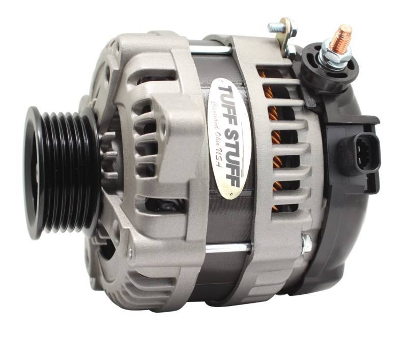 Tuff Stuff Performance Accessories 8321FC6G1W 225 MAX AMP Alternator 6-Groove 1-Wire  Cast Tuff Stuff Performance Accessories 8321FC6G1W