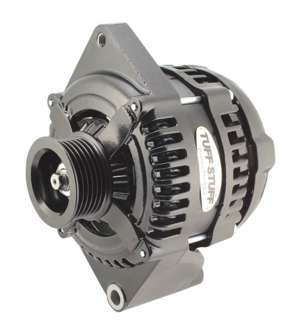 Tuff Stuff Performance Accessories 8441B6G1W 225 MAX AMP Alternator 6 Groove 1 Wire Black Tuff Stuff Performance Accessories 8441B6G1W