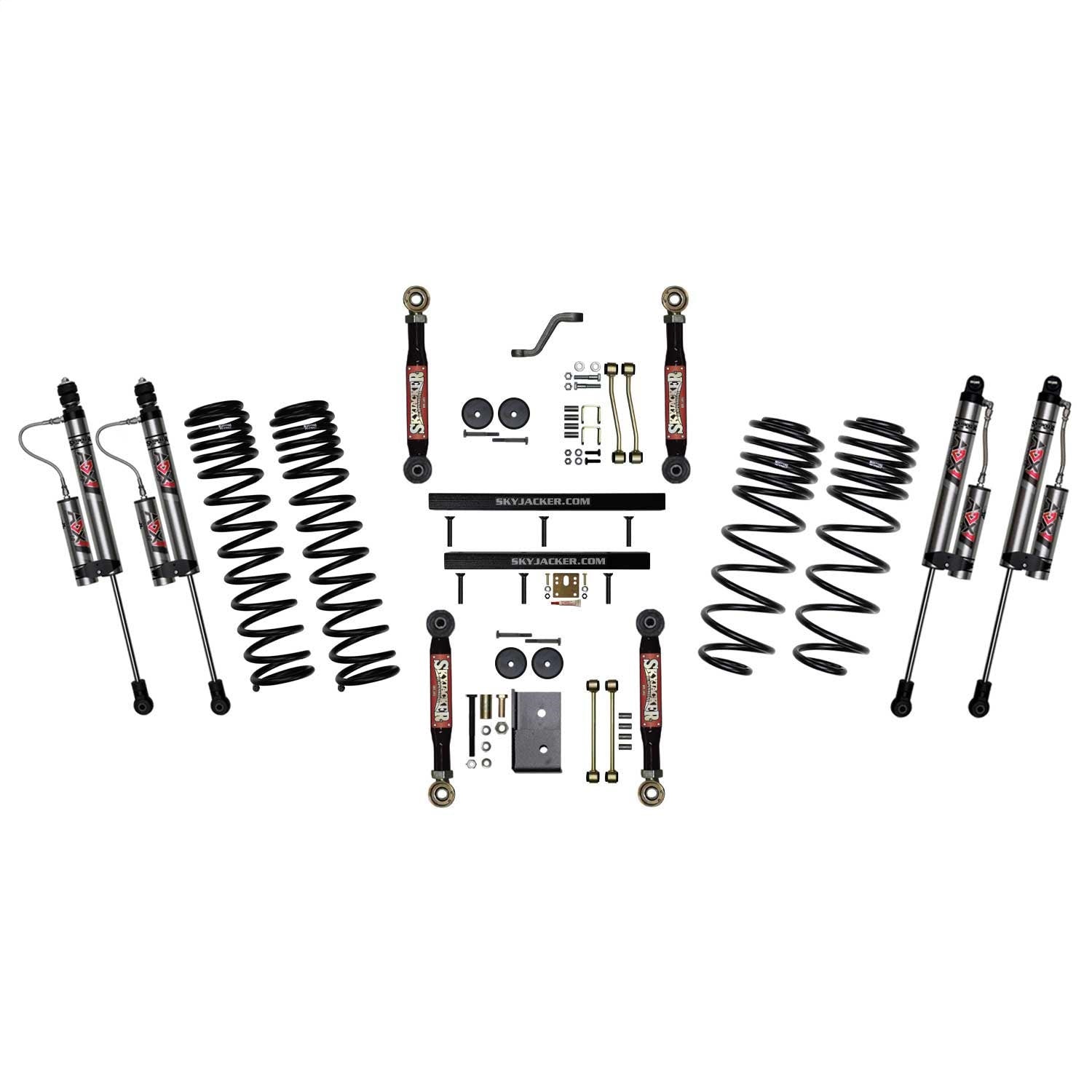 Skyjacker TJ403BKXLTX 4 in. Suspension Lift System With ADX 2.0 Remote Reservoir Shocks. Skyjacker TJ403BKXLTX