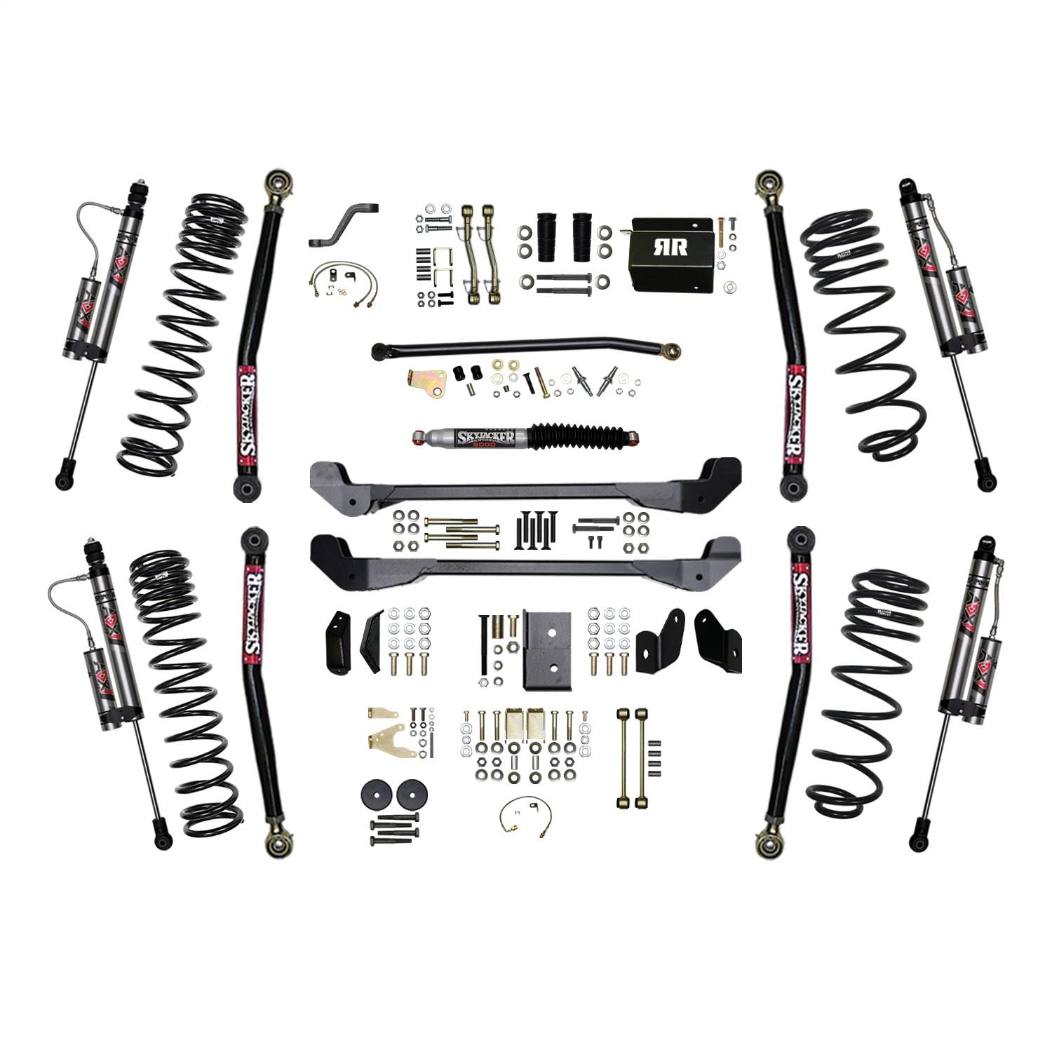 Skyjacker TJ40RR1LTK-X 4 in. Suspension Lift System With ADX 2.0 Remote Reservoir Shocks. Skyjacker TJ40RR1LTK-X