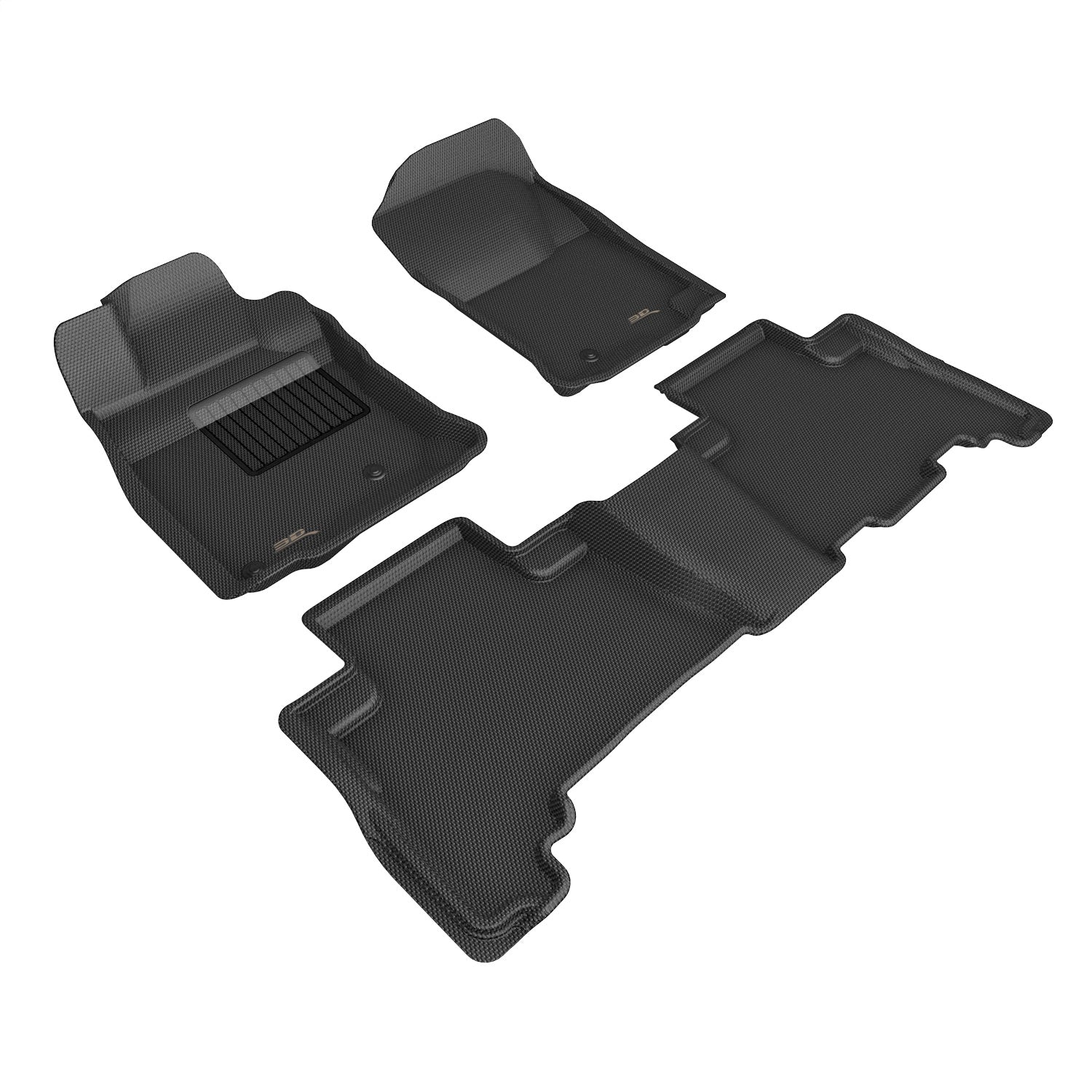 3D MAXpider L1TY28501509 KAGU Floor Mat; Black; 3 pc.; 2 pc. Front Row; 1 pc. 2nd Row; 3D MAXpider L1TY28501509