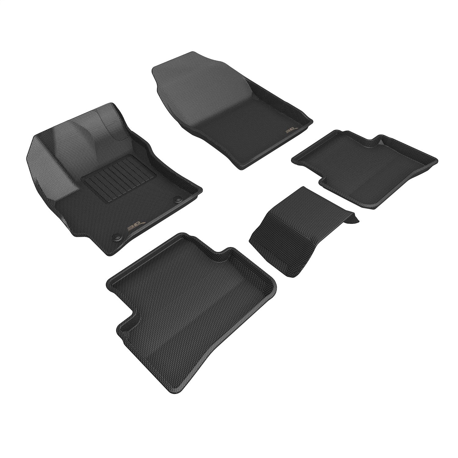 3D MAXpider L1TY29501509 KAGU Floor Mat; Black; 5 pc.; 2 pc. Front Row; 3 pc. 2nd Row; 3D MAXpider L1TY29501509