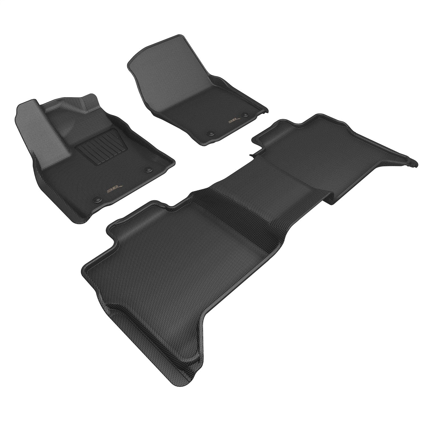 3D MAXpider L1TY28801509 KAGU Floor Mat; Black; 3 pc.; 2 pc. Front Row; 1 pc. 2nd Row; 3D MAXpider L1TY28801509
