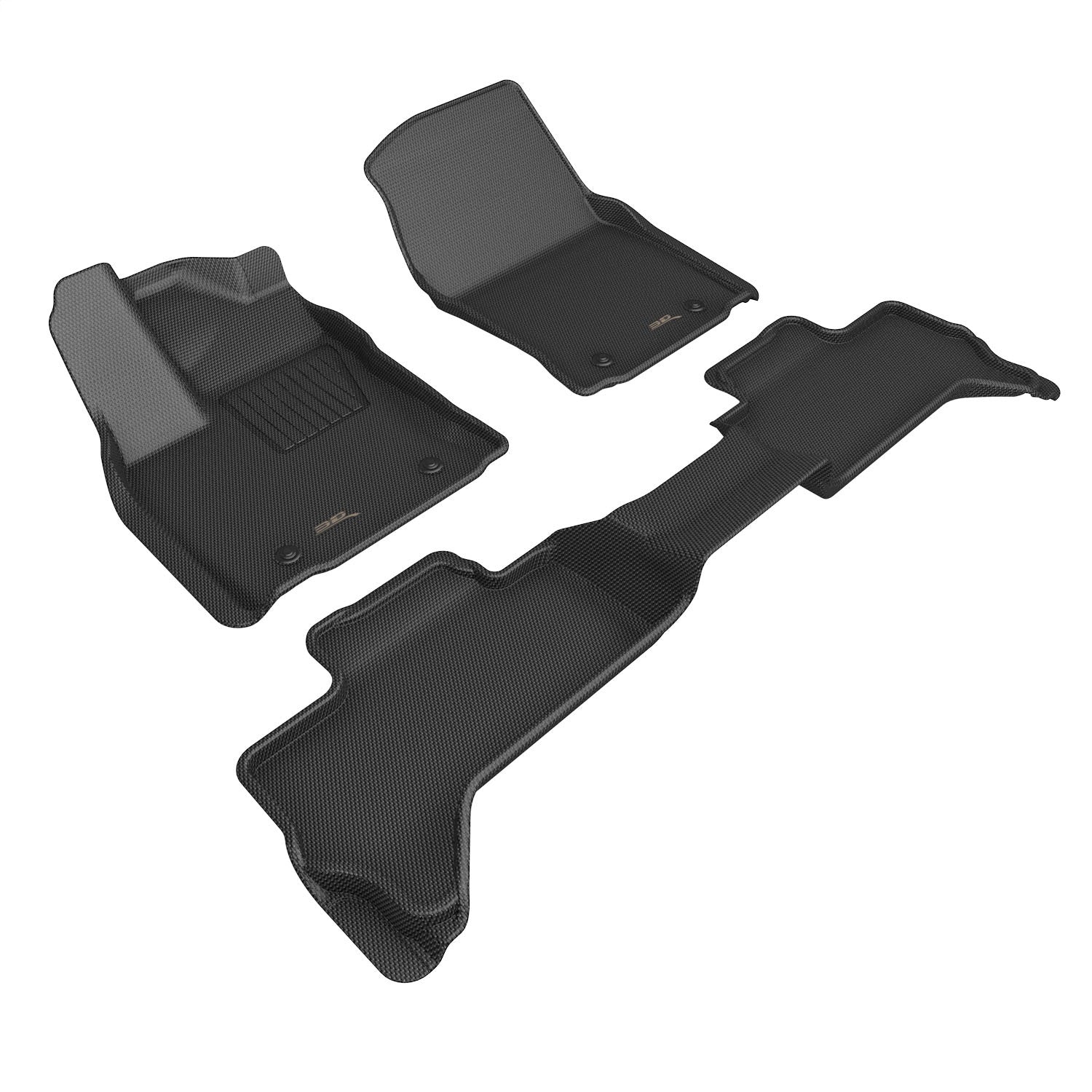 3D MAXpider L1TY29601509 KAGU Floor Mat; Black; 3 pc.; 2 pc. Front Row; 1 pc. 2nd Row; 3D MAXpider L1TY29601509