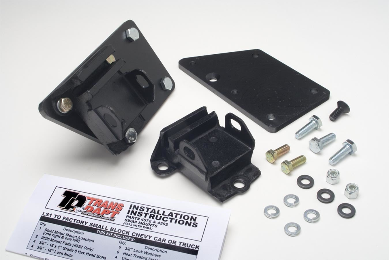 Trans-Dapt Performance 4592 LS1 Into SBC Chassis Motor Mount Kit Trans-Dapt Performance 4592