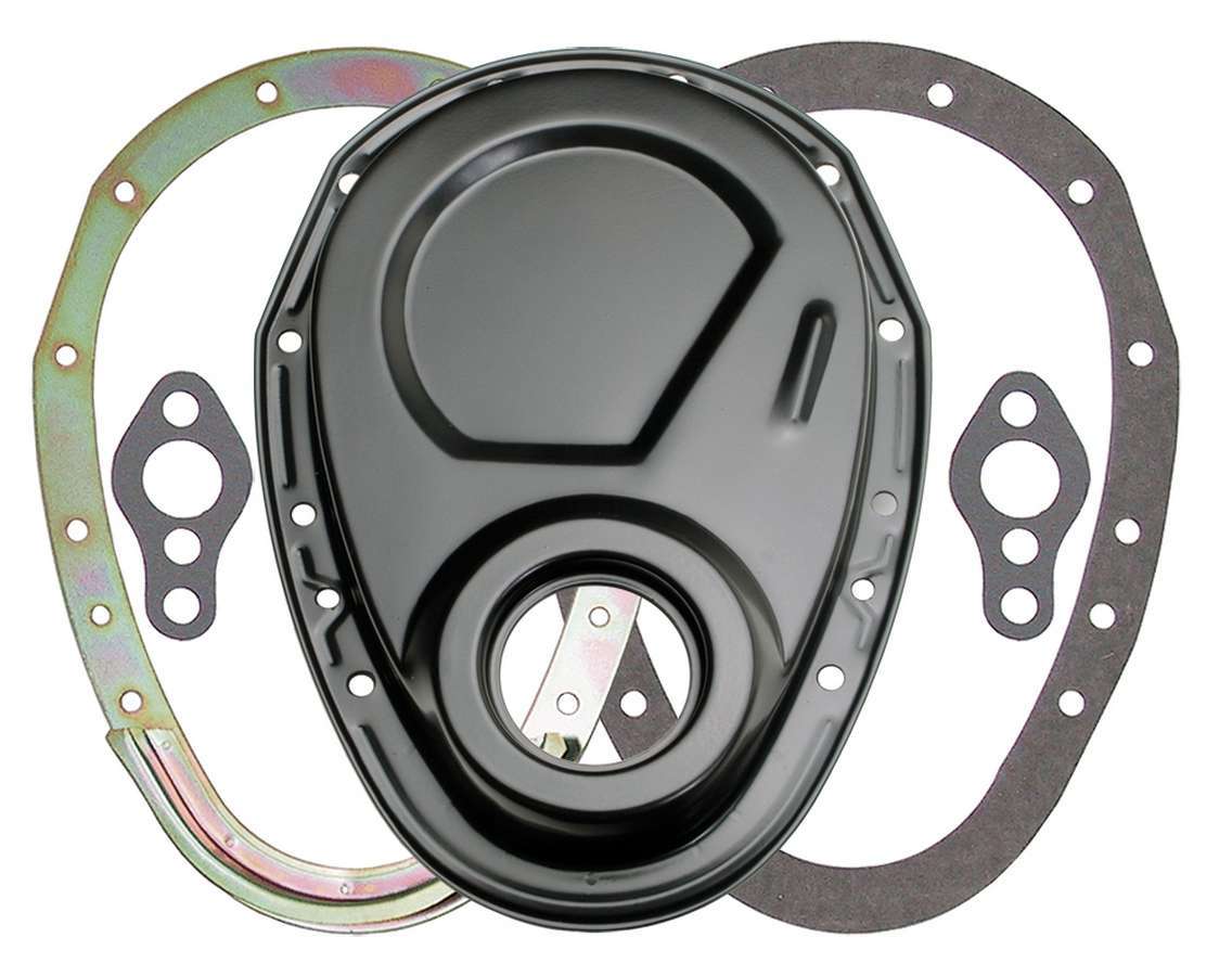 Trans-Dapt Performance 8638 SBC Black 2pc Timing Cover Trans-Dapt Performance 8638