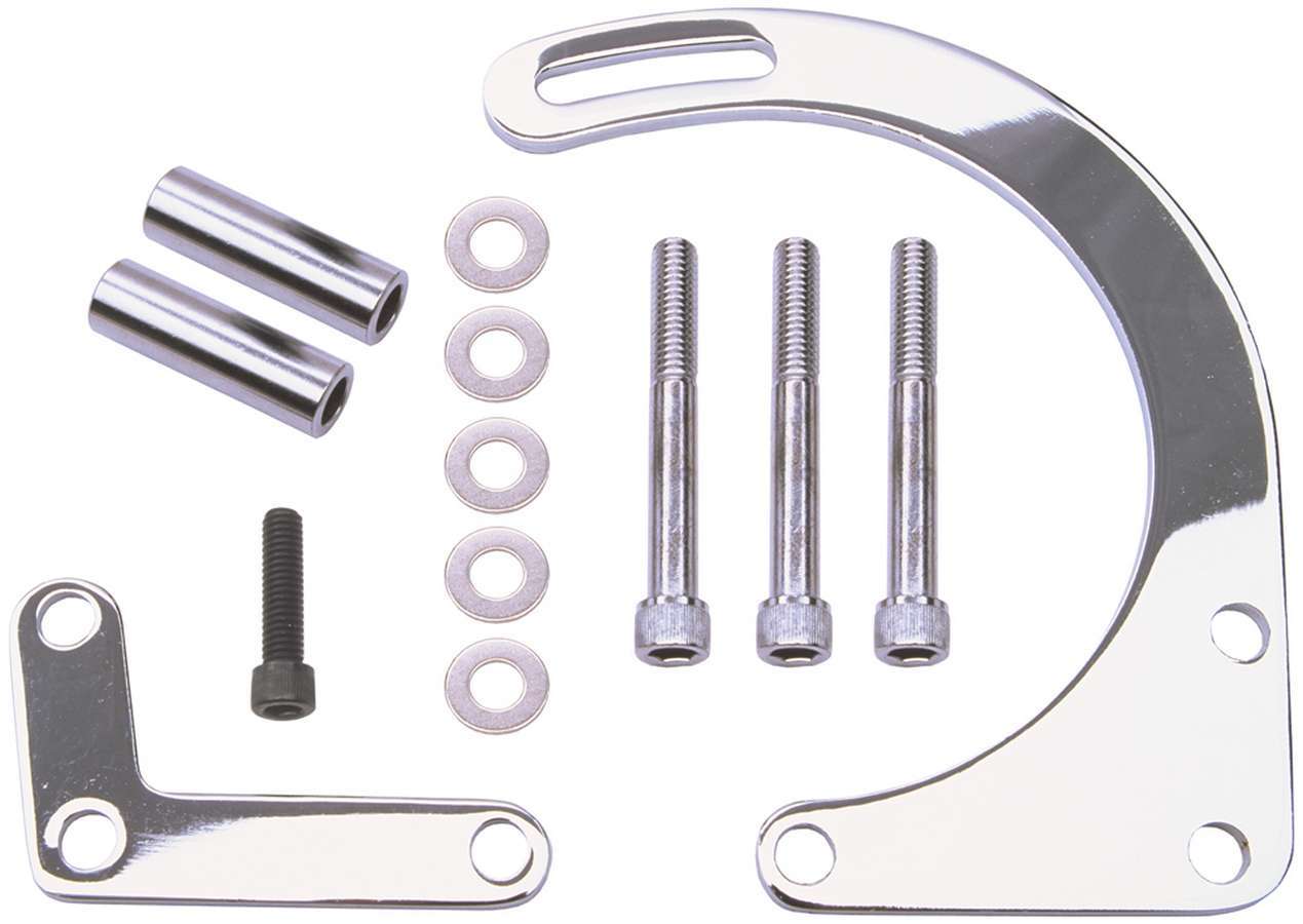 Trans-Dapt Performance 8990 2pc. Lower Alt. Bracket Chrome Trans-Dapt Performance 8990