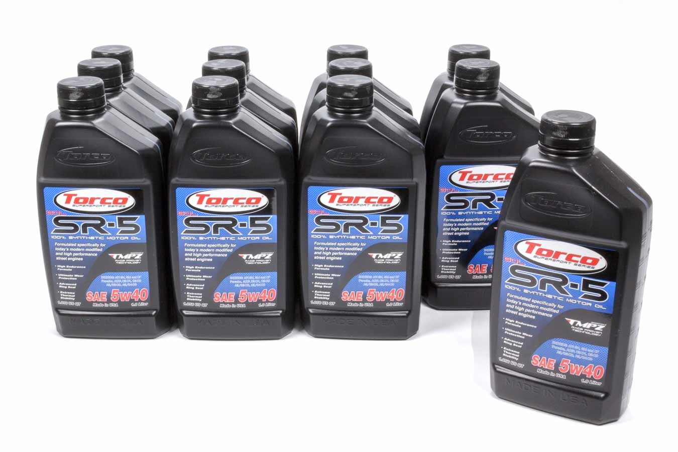 Torco Racing Oils A150544C SR-5 GDL Synthetic Motor Oil 5w40 Case 12x1-Liter Torco Racing Oils A150544C