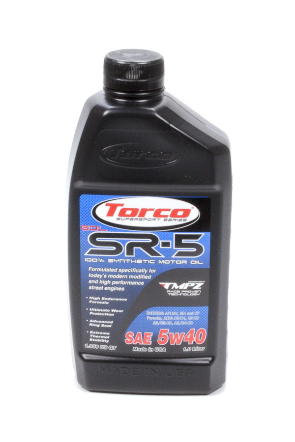 Torco Racing Oils A150544CE SR-5 GDL Synthetic Motor Oil 5w40 1-Liter Bottle Torco Racing Oils A150544CE