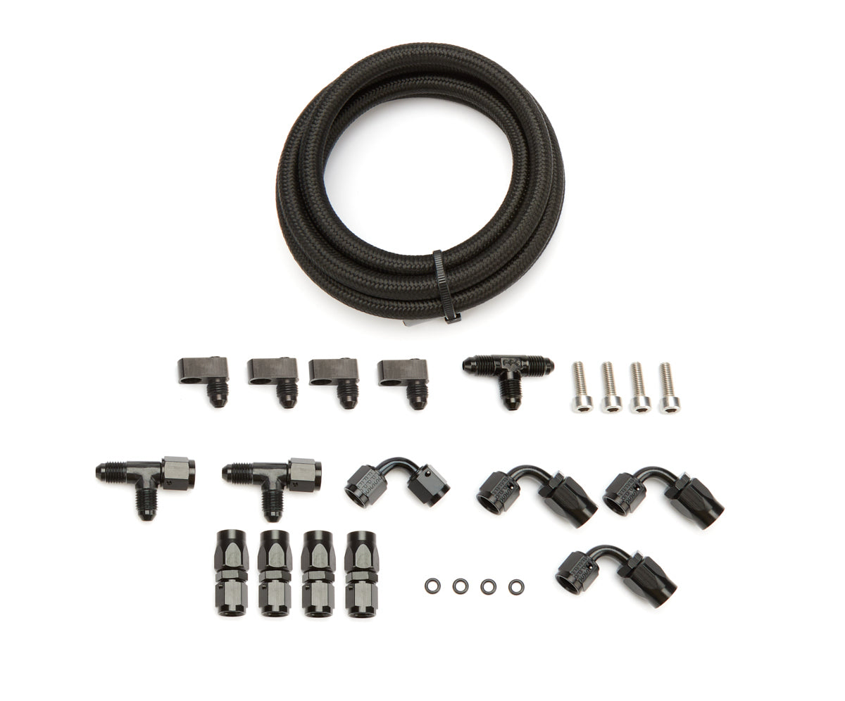 Trick Flow TFS-306SB601 LS Steam Line Plumbing Kit Blk Nylon Braided Trick Flow TFS-306SB601
