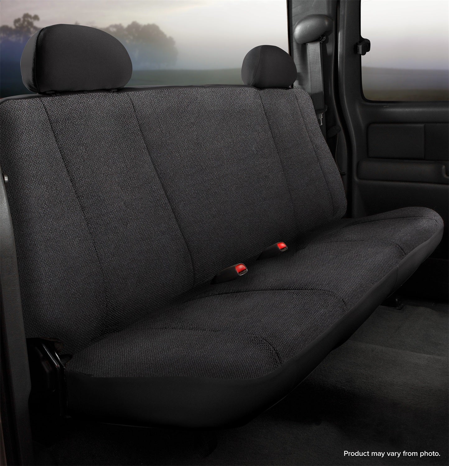 FIA TRS45-12 BLACK Wrangler™ Solid Seat Cover; Bench Seat; Black; Rear; FIA TRS45-12 BLACK