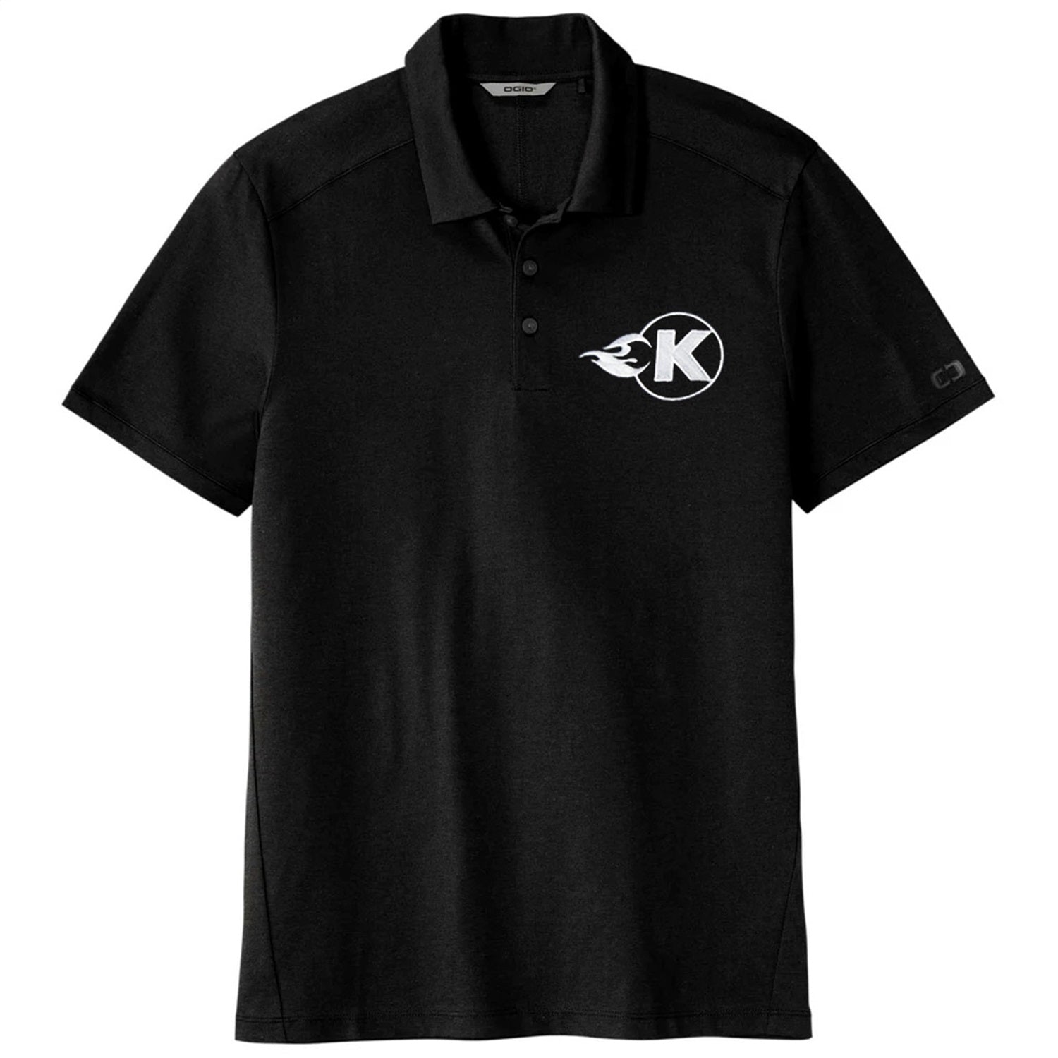 Kooks Custom Headers TS-100653-03 Black Polo with Silver K-Flame-XL. Kooks Custom Headers TS-100653-03