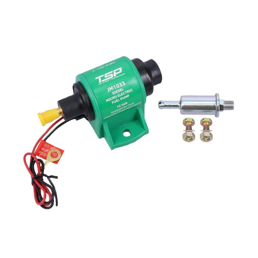 Top Street Performance JM1033 Micro Electric Fuel Pump w/Filter 35GPH 4-7psi Top Street Performance JM1033