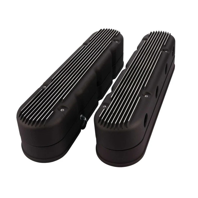Top Street Performance JM8082-2BK LS 2pc Cast Aluminum VC Finned w/Billet Oil Fill Top Street Performance JM8082-2BK