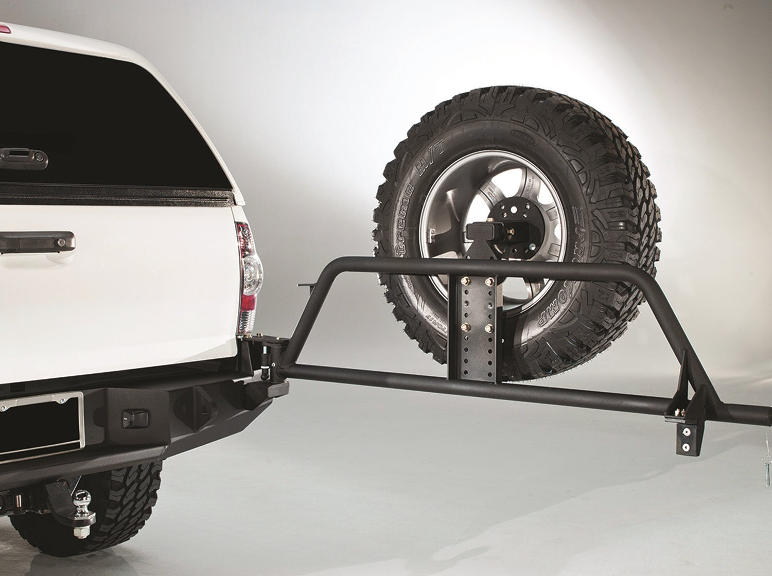 Fab Fours TT-Y1351T-1 Spare Tire Carrier; 2 Stage Black Powder Coated; Fab Fours TT-Y1351T-1