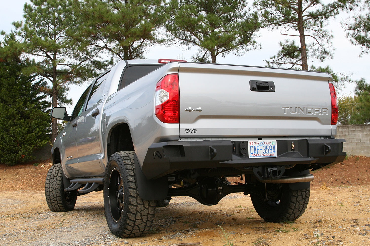 Fab Fours TT14-W2850-B Heavy Duty Rear Bumper; Uncoated/Paintable; Incl. 0.75 in. D-Ring Mount; [AWSL]; Fab Fours TT14-W2850-B