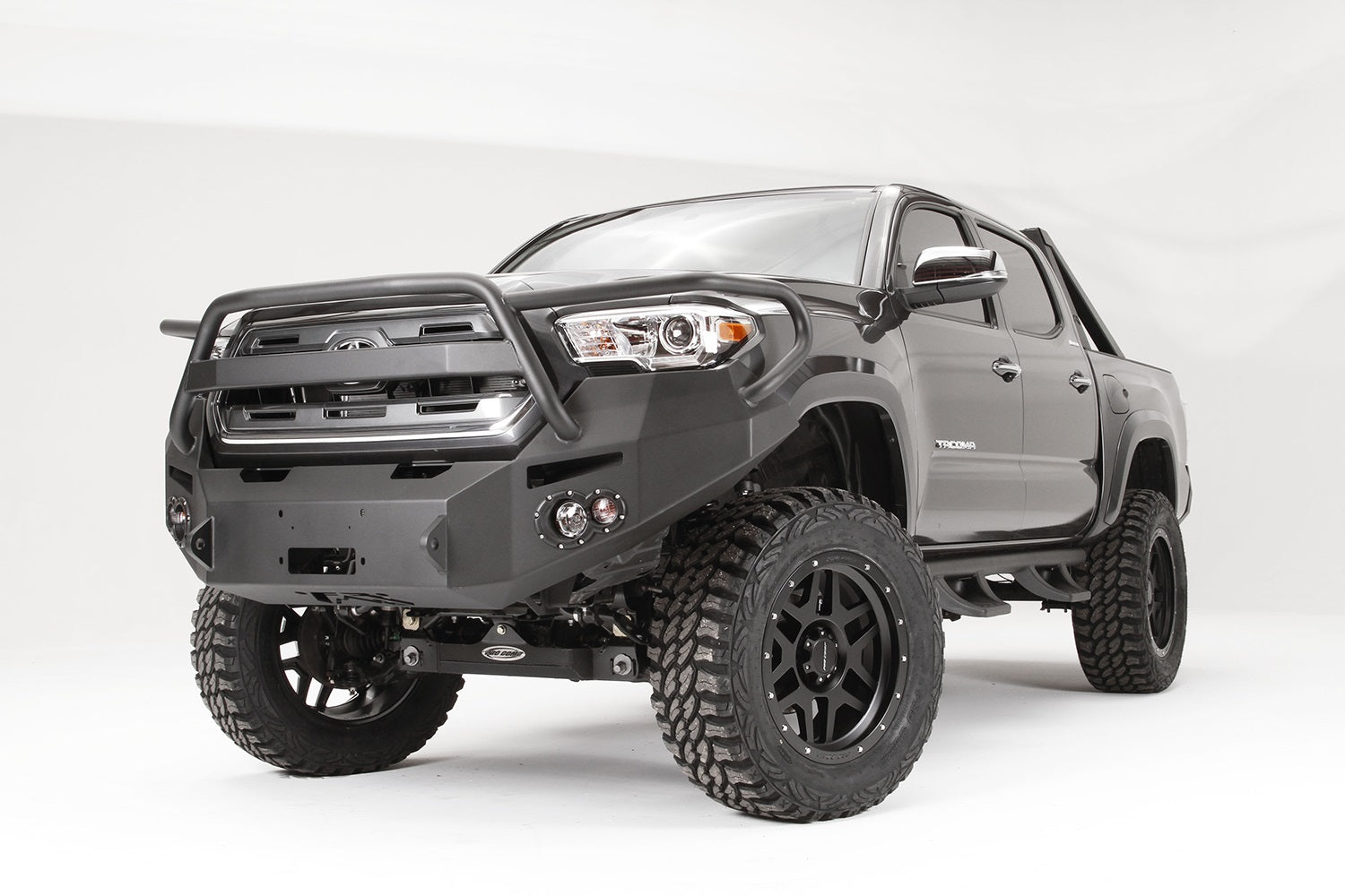 Fab Fours TT16-B3650-B Premium Winch Front Bumper; Uncoated/Paintable; w/Grill Guard; [AWSL]; Fab Fours TT16-B3650-B