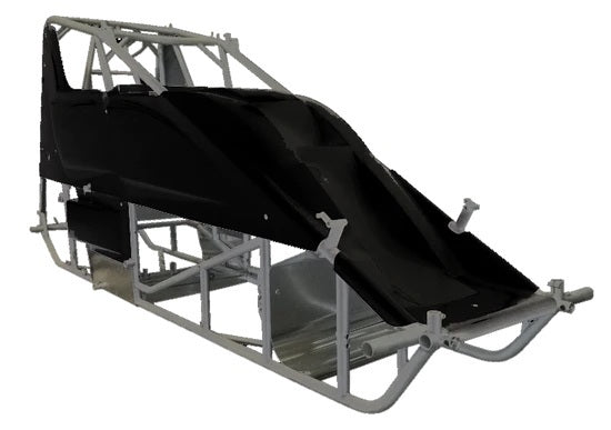 Triple X Race Components SC-CH-1001872HOPT17 Sprint Car Kit B X-Wedge Black Inside Rail Body Triple X Race Components SC-CH-1001872HOPT17
