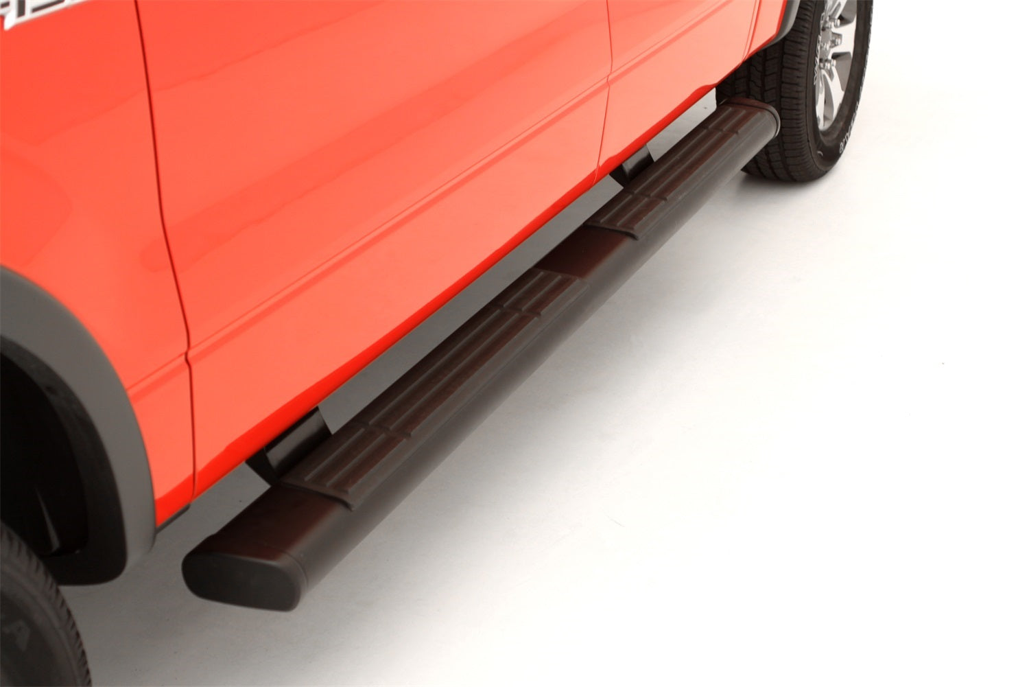 Lund 22268740 6 Inch Oval Straight Nerf Bar; Incl. Brackets; Black; No Drill; Lund 22268740