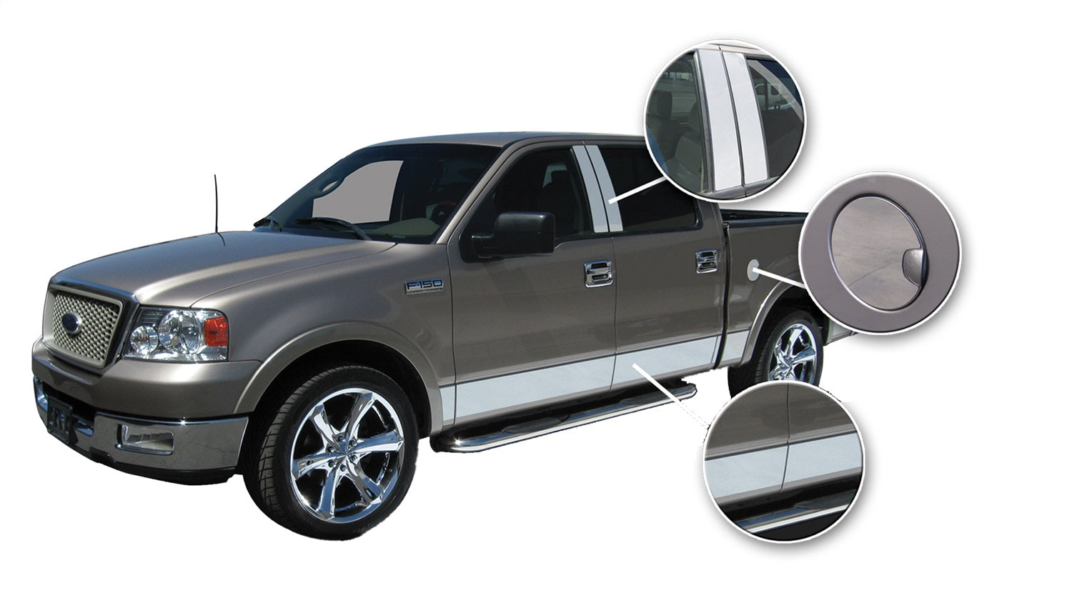 ICI RS108-8 Proflex ABS Chrome Rocker Panel; Universal; 8 in. x 108 in.; ICI RS108-8