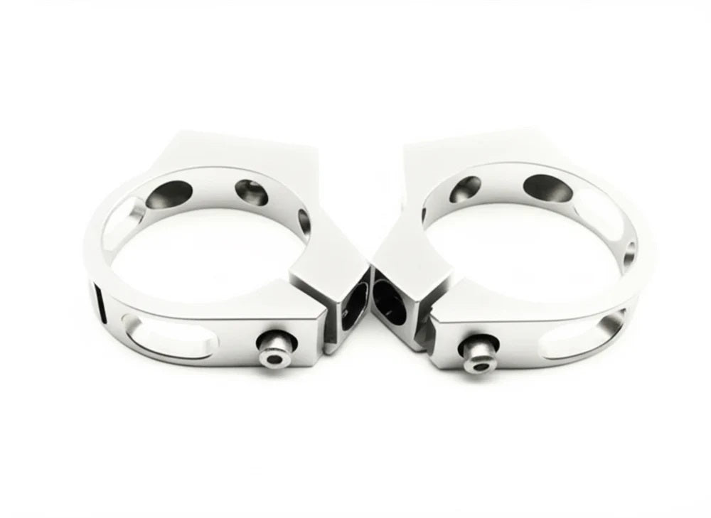 Vintage Parts BC25SIL-2 Billet Clamp 2.5 inch Silver 2 Pack Vintage Parts BC25SIL-2