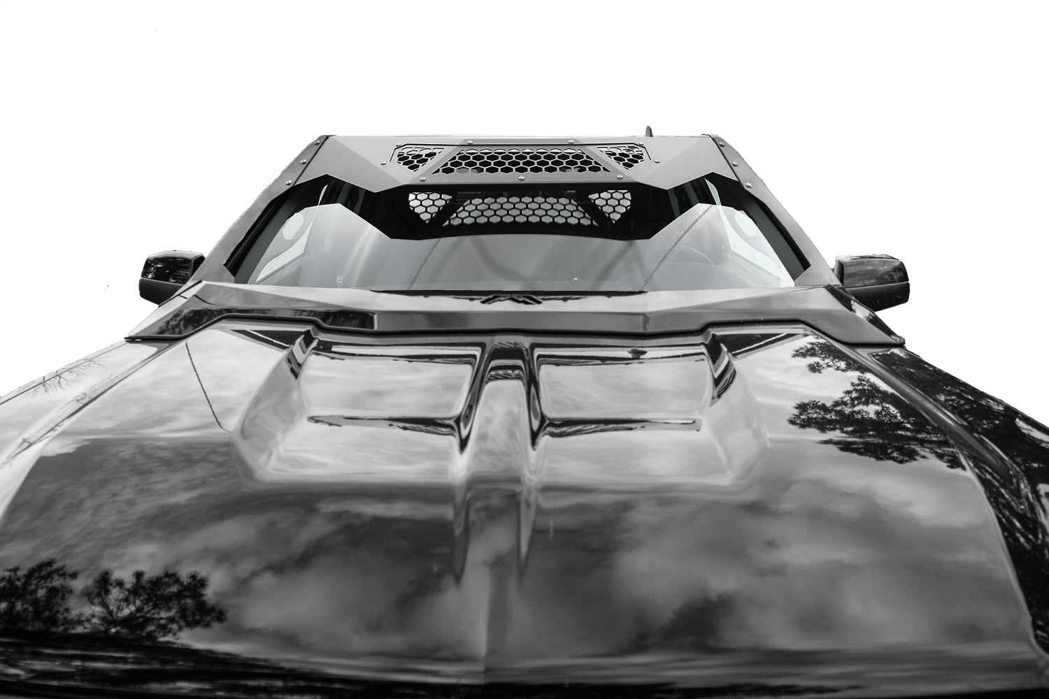 Fab Fours VC3800-B ViCowl; Uncoated/Paintable; Combines Roof Visor And Cowl; Fab Fours VC3800-B