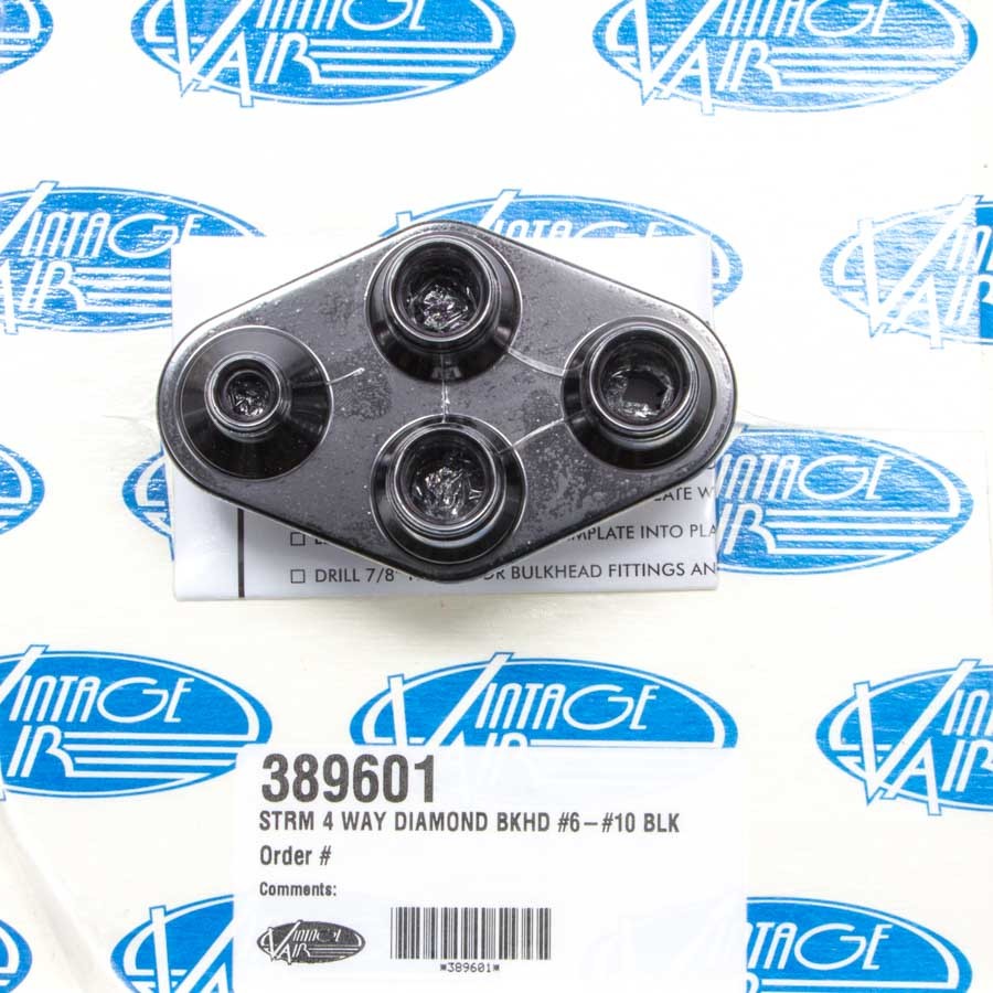 Vintage Air 389601 4 Way Diamond Bulkhead #6 and #10 O-Ring Vintage Air 389601