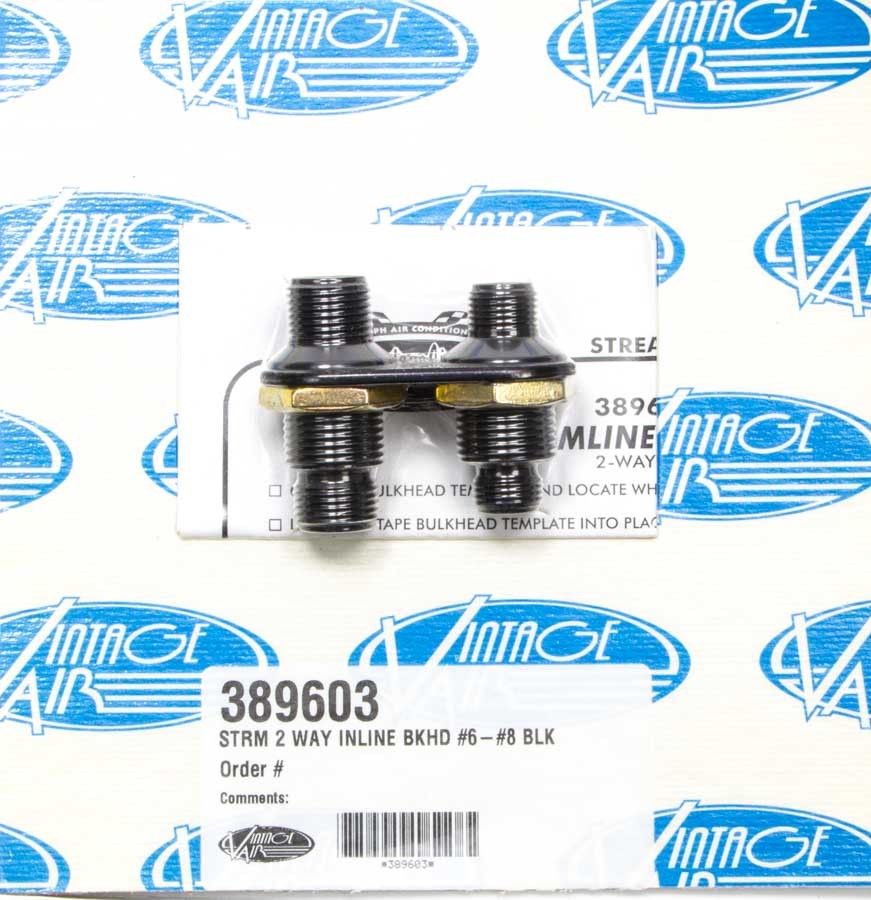 Vintage Air 389603 2 Way In Line Bulkhead #6 and #8 O-Ring Vintage Air 389603