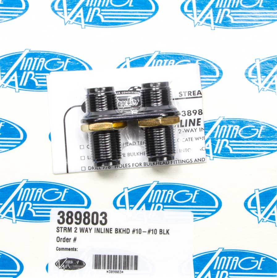 Vintage Air 389803 2 Way In Line Bulkhead #10 and #10 O-Ring Vintage Air 389803