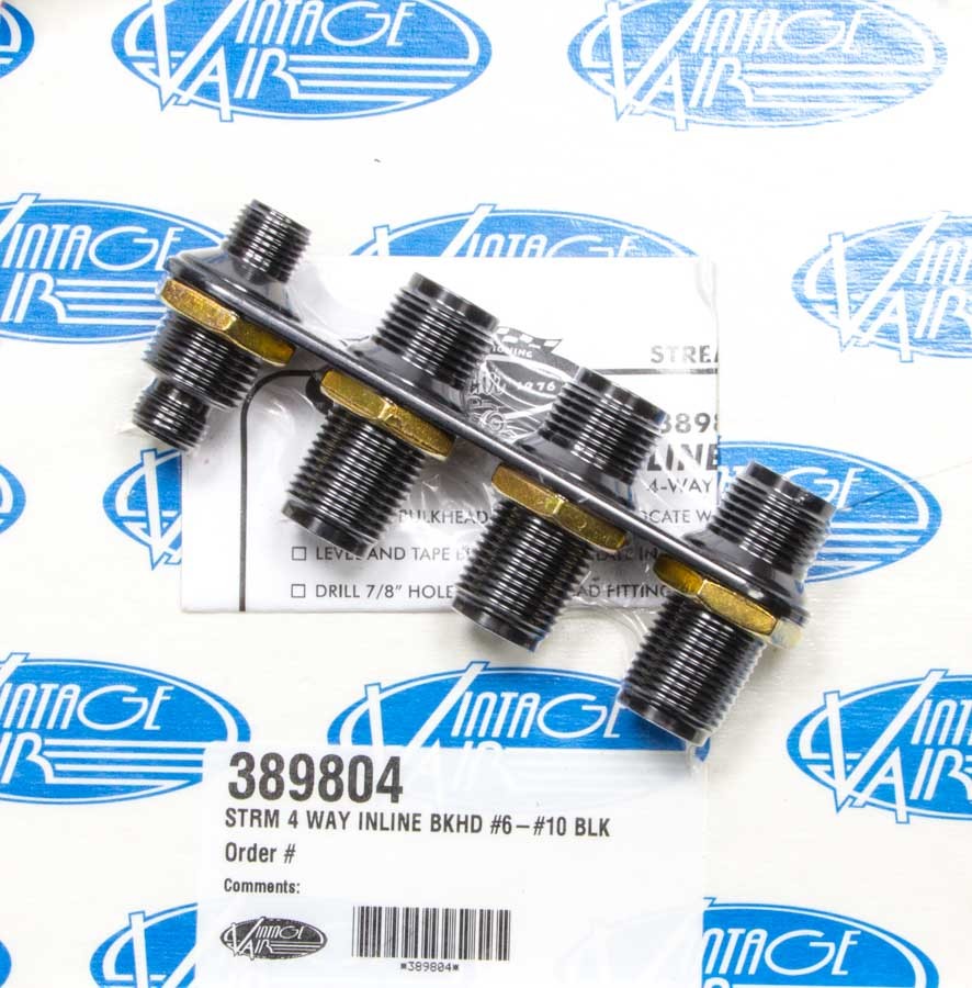 Vintage Air 389804 4-Way In Line Bulkhead #6 and #10 O-Ring Vintage Air 389804