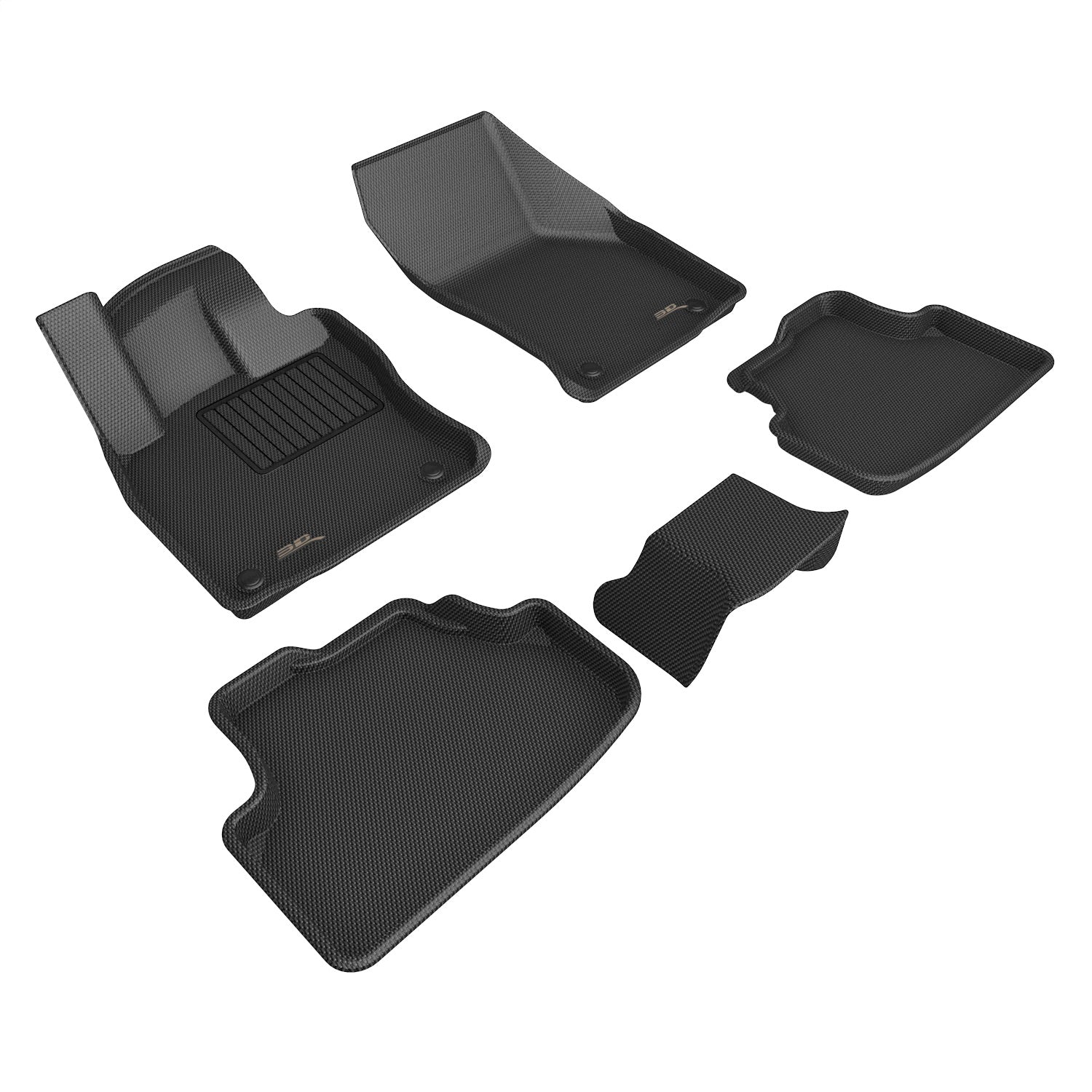 3D MAXpider L1VW12201509 KAGU Floor Mat; Black; 5 pc.; 2 pc. Front Row; 3 pc. 2nd Row; 3D MAXpider L1VW12201509
