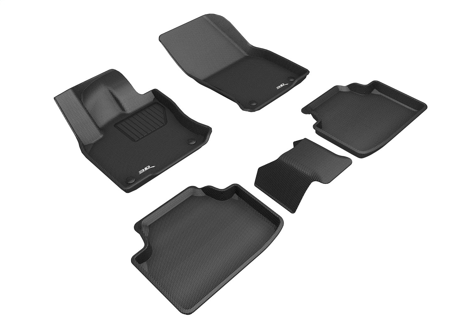 3D MAXpider L1VW09701509 KAGU Floor Mat; Black; 5 pc.; 2 pc. Front Row; 3 pc. 2nd Row; 3D MAXpider L1VW09701509