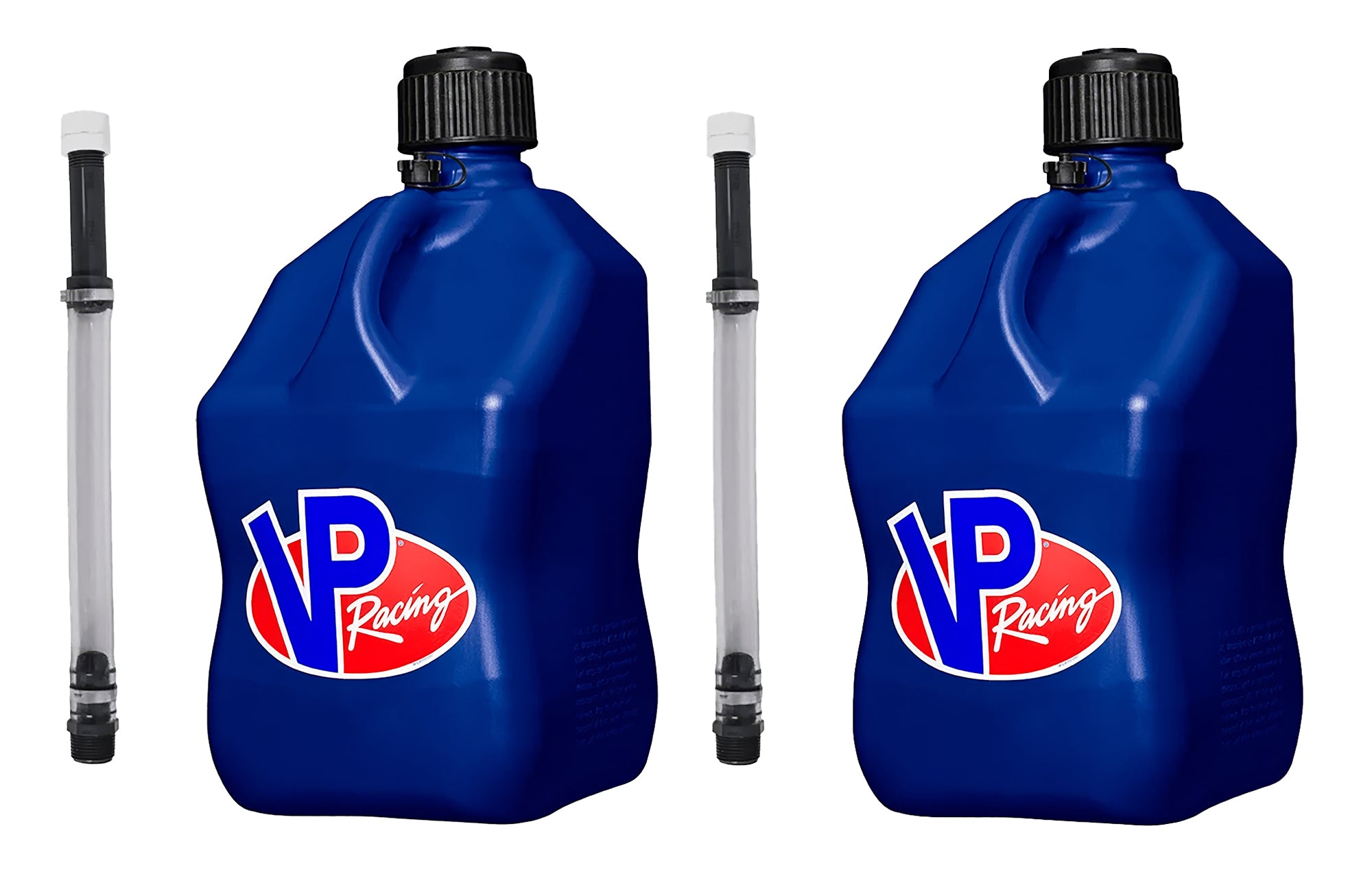 VP Racing Fuels 3532-CA-2PK-HOSE Utility Jug 5.5 Gal Blue Square w/Hose (2 Pack) VP Racing Fuels 3532-CA-2PK-HOSE